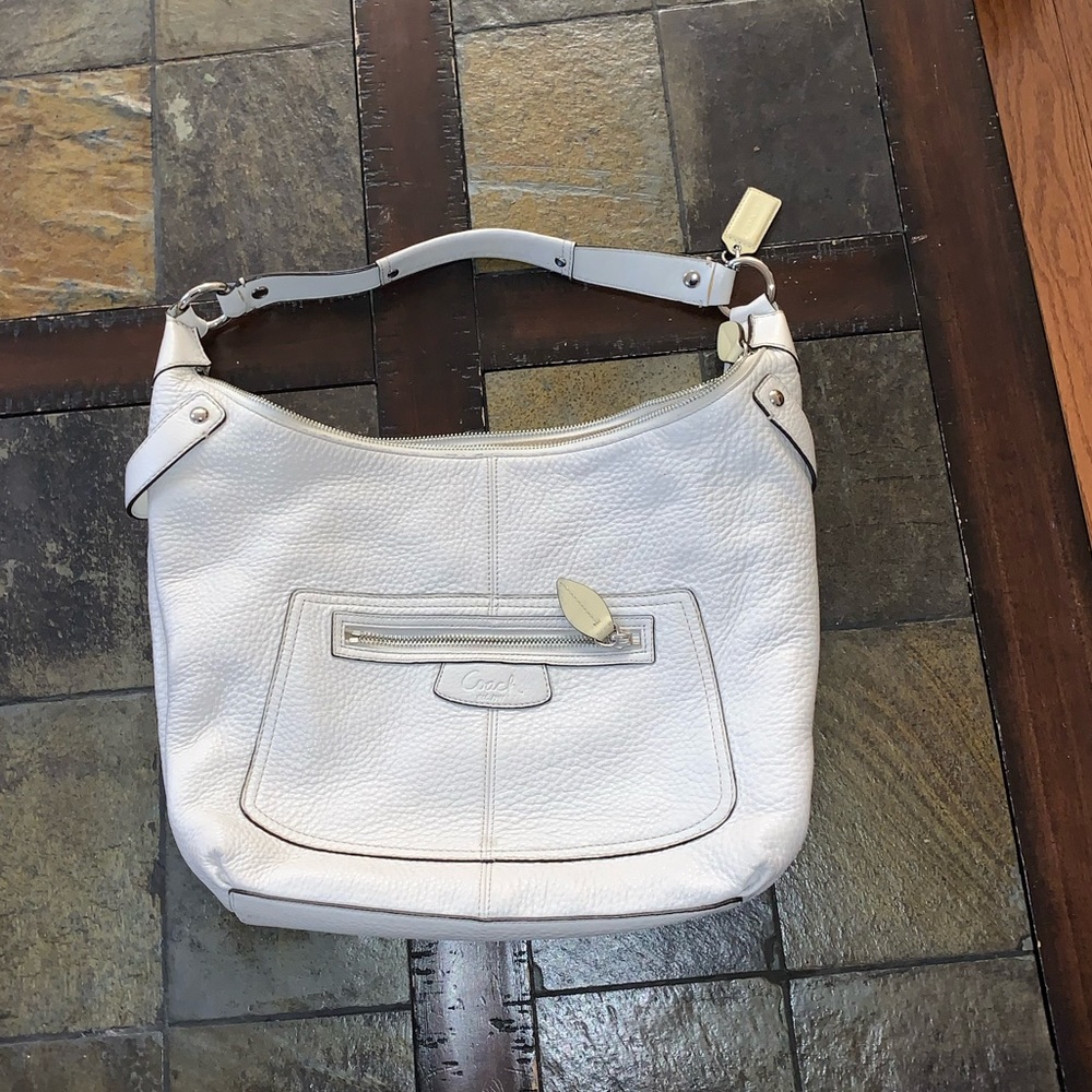 White Coach Leather Bag